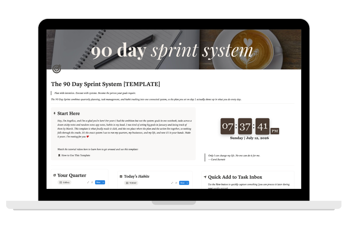 The 90 Day Sprint System Notion template preview
