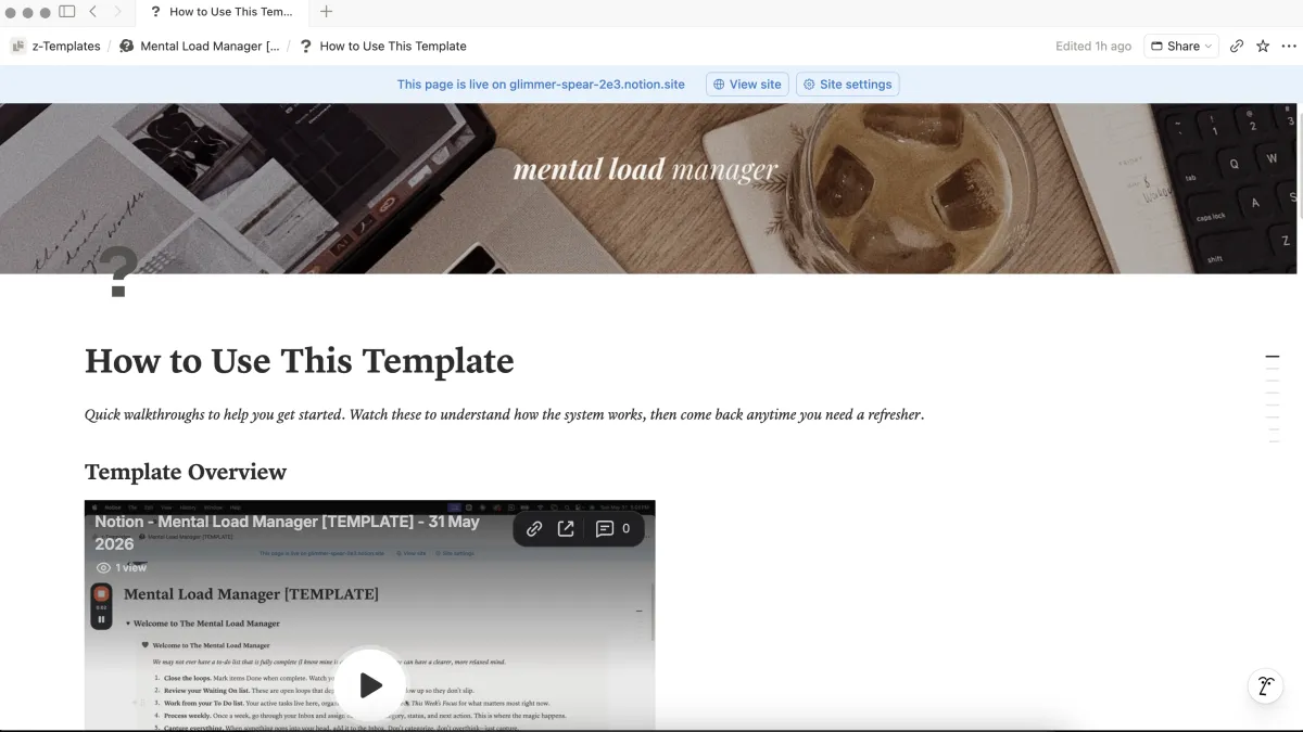 How to use this template walkthrough page